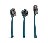 Full Circle Ocean Cleanning Tool, 100% recycled fishing nets, Teal, Set of 3 Brush Bundle