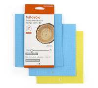 Full Circle Reusable Cellulose Sponge Clothes, 3 Pack, Microfiber, Multicolor, Set of 3