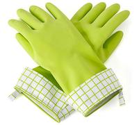 Full Circle, Splash Patrol, Natural Latex Cleaning Gloves, M/L, Green, 1 Pair