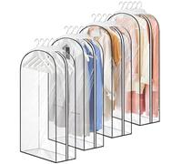 Full-Clear Garment Covers - 4 Pack 102x60cm Clear Clothes Covers with Side Zip, Moth Resistant Dustproof Waterproof Clothes Bags, Plastic Protector Storage Bag for Windbreaker Jackets Coats Dress Suit