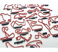 FULL COLLECTION OF 23/24 CIRCUITS Formula 1 Circuit Wall Art -Grand Prix Race Track Sculpture-Motorsport Gift-UK-Monza-Abu Dhabi (2026 Navy Blue Text-Red Tracks)