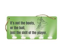 Full Color Plywood Hanging Football Sign - It's Not the Boots or the Ball, It's the Skill of the Player: Home Decor for Football Lovers, Perfect Boys Room Decor for Him