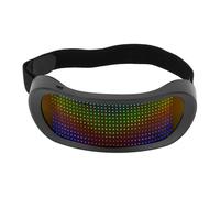 Full Color Programmable LED Party Glasses, 12x36 Pixels APP Control, 22 Animations, 20 Images, 10 Languages, Sync with Music, Mic, 5 Hour Battery