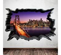 Full Colour City Bridge River SEA Wall Art Sticker Decal Transfer Graphic Mural WSD243