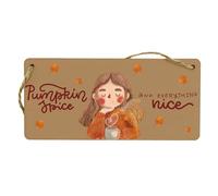 Full Colour Plywood Hanging Autumn Sign - Reads 'Pumpkin Spice and Everything Nice' - Pumpkin Spice Holiday Sign - Autumn Home Décor