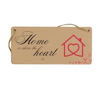 Full Colour Plywood Hanging Sign: Reads 'Home is Where the Heart is' - Home Decor for Mum, Housewarming