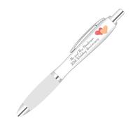 Full Colour Printed Two Hearts Design Pen For Wedding, Anniversary, Celebration With Personalised Text Options And A Clear Colour Grip.