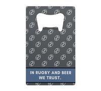 Full Colour Stainless Steel Wallet Bottle Opener - in Rugby and BeerWeTrust - Bar Accessories for Men