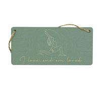 Full Colour Wooden Plywood Hanging Sign - Reads 'I Love and Am Loved' - Affirmation, Yoga, Meditation Sign - Home Decor