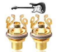 Full-Contact Output Jack Socket for Guitar Bass 2pcs 4-Contact Electric Guitar Copper Metal Stereo Jack with Washer and Nut Solder Type for Speakers Footswitch Audio Amplifier Instruments
