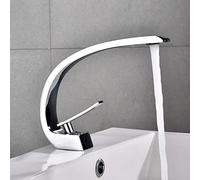 Full Copper Brushed Gold washbasin Toilet Nordic Bathroom Cabinet Basin hot and Cold Water Faucet, b Chrome Big Wave Sand