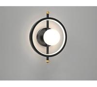 Full Copper Circle Wall Sconce Acrylic Modern Lamp Post Minimalist Light Creative Nordic Wall Light for Bedroom Bedside Study Room(Dark,White Light)/K/Tricolor Light