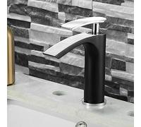 full copper gold household waterfall faucet toilet bathroom cabinet washbasin washbasin countertop basin hot and cold faucet, black chrome dwarf