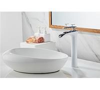 Full Copper Gold Household Waterfall Toilet Cabinet washbasin wash Basin hot and Cold Faucet, White Chrome high