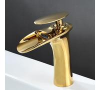 Full Copper hot and Cold Waterfall Faucet Countertop Basin washbasin washbasin Faucet, White Gold Dwarf