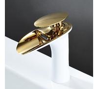 Full Copper hot and Cold Waterfall Faucet Countertop Basin washbasin washbasin Faucet, White Gold Dwarf