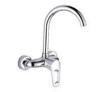 Full Copper Into The Wall Kitchen Faucet Hot and Cold Water Mixer Copper Body Mixing Valve Hanging Wall Kitchen Sink Faucet Single Handle Rotatable,Hand Up,Hand Up