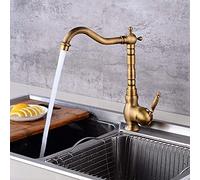 Full Copper Retro Antique Hot and Cold Single Hole Rotating Kitchen Sink Sink Faucet
