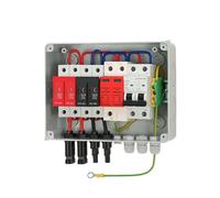 Full Copper Wire Solar PV Combiner Box With Lightning Protection 2 input 1 out DC 600V Fuse MCB SPD Waterproof string