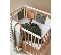 Full Cot Bumper, Green Forest white