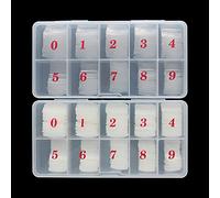 Full Cover Acrylic False Nail Tips, 1000PCS Fake Nail Shape Artificial False Nails Tips 10 Sizes with Case for Nail Art Salons and Home DIY (Clear+Natural)