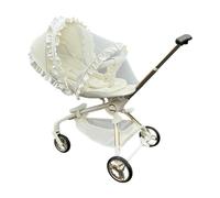 Full Cover Fly Net for Pram Lace Trim Design Easy Installation Polyester Fabric Baby Pram Cart Case Tool Free Installation Baby Pram Carriage