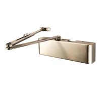 Full Cover Overhead Door Closer Variable Power 2 5 Satin Nickel Plated