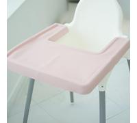 Full Cover Silicone placemat for IKEA Antilop High Chair, Silicone Placemats, IKEA High Chair Accessoires, High Chair Tray Finger Foods Placemat for Boys and Girls, Babies, Toddlers (Baby Pink)