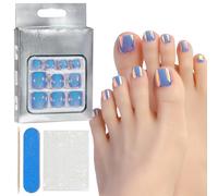Full Cover Toenail Tips False Toe Nails Presses On Toenails Artificial Stick On For Women Girls Cats Eyes Full Cover Tips Press On Toe Nails