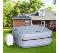 Full Coverage Bathtub Insulation Cover, For 71 Inch Square Hot Tubs, Windproof Design With Four Buckles, Drawstrings, And Aluminum Film Construction