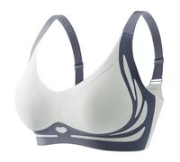 Full Coverage Bra Soft Cup Fitting Wireless Anti Sagging Everyday Bras Seamless Comfortable Breathable (Sky Blue, XXL)