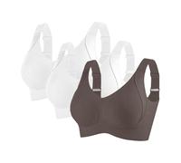 Full Coverage Bra Soft Cup for Senior Front Closure Breathable Seniors Wirefree Bras Older Women Seamless Comfortable (U, XL)