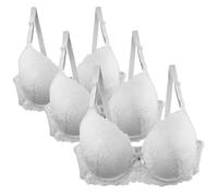 Full Coverage Bra Soft Cup Pack of 3 Women's Set Comfortable Lace with Adjustable Straps Elegant Underwear for Everyday and Leisure Seamless (Wine, 85C)