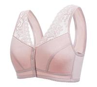 Full Coverage Bra Soft Cup The Elderly Mother Vest Type Air Button Before Summer is Thin with Big Yards and Comfortable Underwear Seamless Breathable (Light Pink, XL)