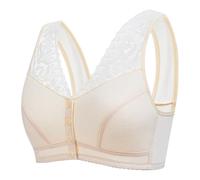Full Coverage Bra Soft Cup The Elderly Mother Vest Type Air Button Before Summer is Thin with Big Yards and Comfortable Underwear Seamless Breathable (Beige, XXXXL)