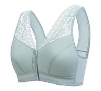 Full Coverage Bra Soft Cup The Elderly Mother Vest Type Air Button Before Summer is Thin with Big Yards and Comfortable Underwear Seamless Breathable (Green, XL)