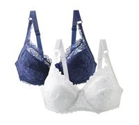 Full Coverage Bra Soft Cup Women's Casual Fashion Large Size Thin Sponge Underwear Sexy Lace 2PC Seamless Comfortable Breathable (D, 80C)
