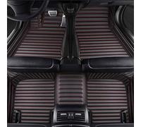 Full Coverage Car Leather Floor Mats for SKODA Enyaq 2020 2021 2022 2023 2024 2025 (RHD), Front Rear Carpet Waterproof Dustproof Protection Interior Accessory,F-Black Red