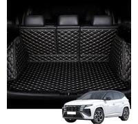 Full Coverage Car Rear Boot Leather-Mat for Hyundai TUCSON NX4 Petrol 2021 2022 2023 2024 2025 2026, Durable Cargo Storage Pad Waterproof Non-Slip Foldable Tray,B-Black+beige