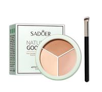 Full Coverage Concealer Palette - 3 Color Makeup for Dark Circles, Spots, Marks - Waterproof Long Lasting Colour Corrector