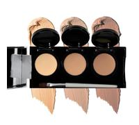 Full Coverage Concealer Palette, Waterproof Concealer Cream, 3 Colors + Brush, by Dermaflage