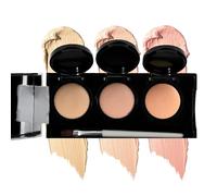 Full Coverage Concealer Palette, Waterproof Concealer Cream, 3 Colors + Brush, by Dermaflage - Concealer Makeup for Mature Skin, Under Eye Concealer for Dark Circles