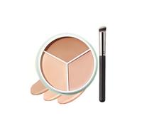 Full Coverage Cream Concealer Palette, 3 Colour Concealer Makeup Palette to cover Dark Circles, Red Marks, Scars, Contour Stick, Create a flawless look