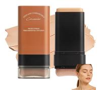 Full Coverage Foundation Stick with Built-in Brush, Waterproof Matte Concealer Contour Stick for All Skin Types, Long Lasting Cream Foundation Makeup with High Coverage（#02 Natural Beige)