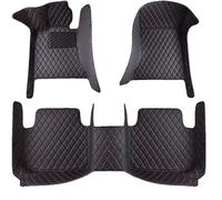 Full Coverage Leather Car Floor Mats for Nissan Bluebird 2016-2023(RHD), Personalized Full Coverage Car Mats Anti-Slip Leather Floor Mats,D Black+red