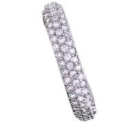 Full-Coverage Micro-Pave Circle Rhinestone Ring Stackable Band Sparkling Wedding Jewelry Gift for Women