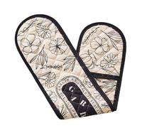 Full Coverage Oven Mitts Heat Protective Gloves Extended Wrist Guard Anti Slip Textured Outside Heat Insulation Gloves for Baking