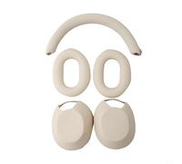 Full Coverage Silicone Protection Kit for Sony WH-1000XM5 Including Ear Pads Headband and Shell Covers (Meter white)