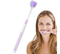 Full Coverage Toothbrush - Double Sided Rotating Toothbrush for Teeth Cleaning Hygiene with Detachable Bristle Head, Care Tool With Grip Co