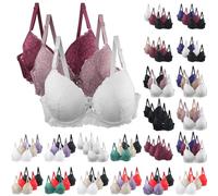 Full Coverage Underwire Bras for Women Women's Push Up Lace Bra Plunge Padded Underwire Support Bras Lift Up Bralette Full Coverage Adjustable Support Comfortable Lingerie Push Up Underwear Beige